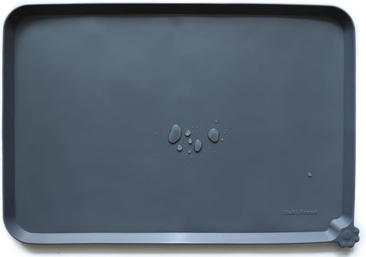Large Non-Slip Silicone Pet Feeding Mats - Waterproof Dog and Cat Bowl Placemat for Floors