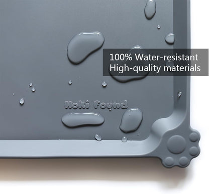 Large Non-Slip Silicone Pet Feeding Mats - Waterproof Dog and Cat Bowl Placemat for Floors