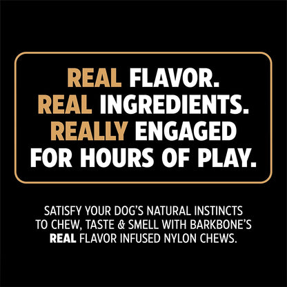 Dinosaur Barkbone Nylon Dog Bone for Aggressive Chewers, Bacon Flavor, 8.5 Inches