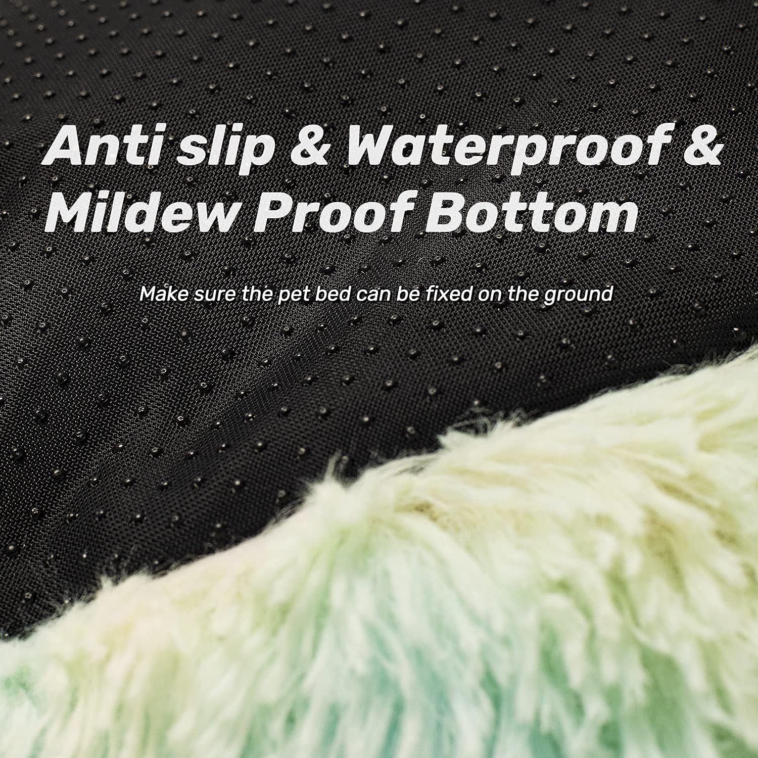 Anti-Anxiety Plush Faux Fur Washable Pet Bed for Dogs and Cats, Joint Relief and Sleep Improvement, Available in 20", 24", and 27" (27", White)