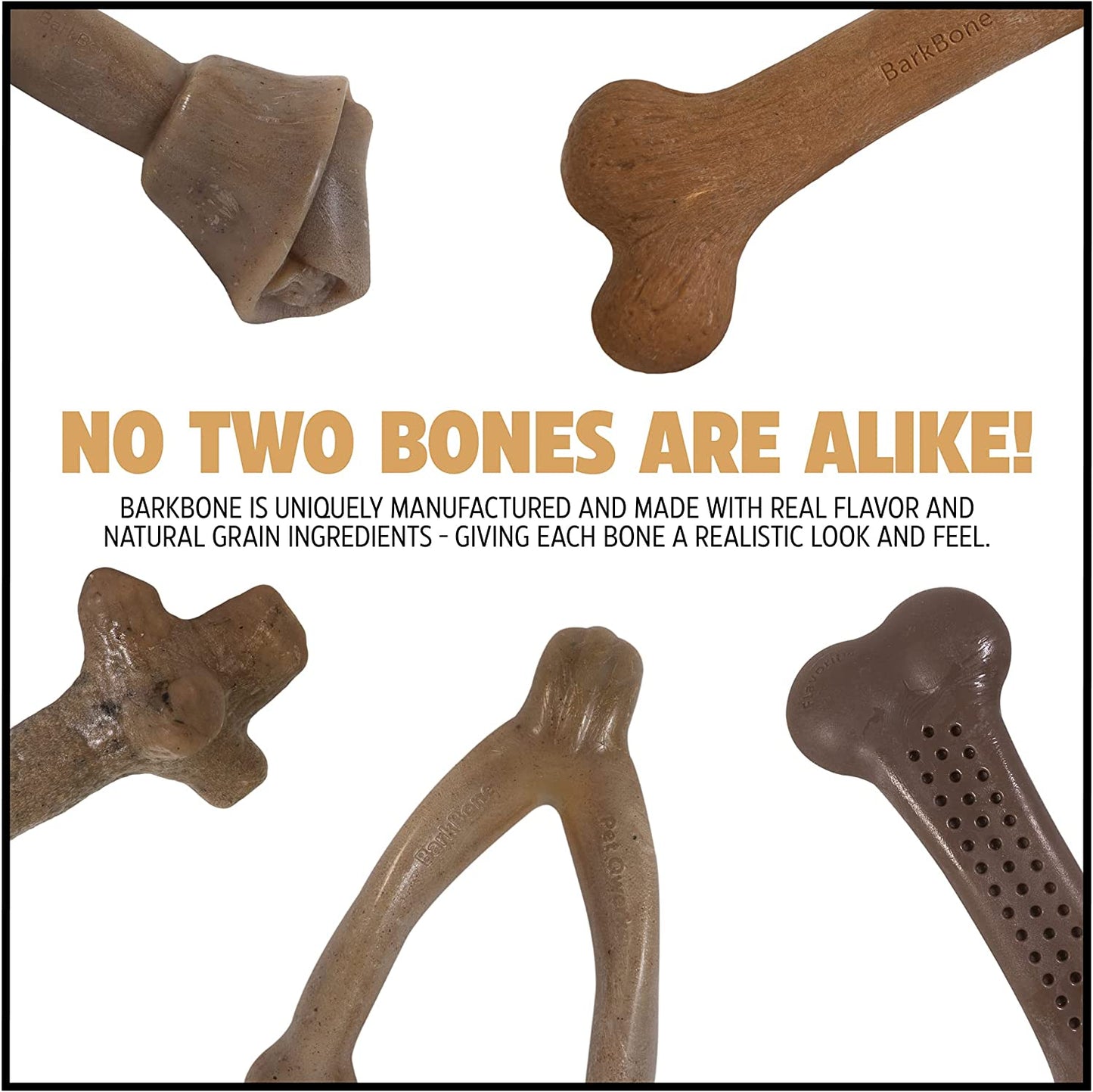 Dinosaur Barkbone Nylon Dog Bone for Aggressive Chewers, Bacon Flavor, 8.5 Inches