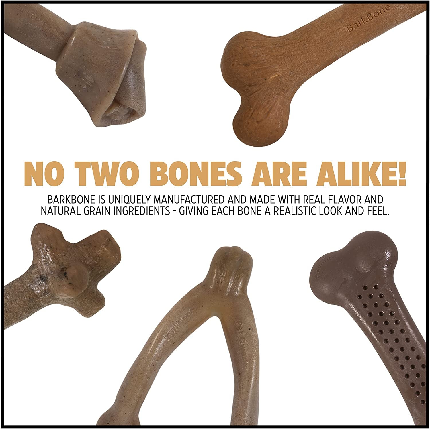 Dinosaur Barkbone Nylon Dog Bone for Aggressive Chewers, Bacon Flavor, 8.5 Inches